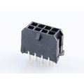 Molex Board Connector, 8 Contact(S), 2 Row(S), Male, Straight, Solder Terminal, Locking, Black Insulator,  430450828